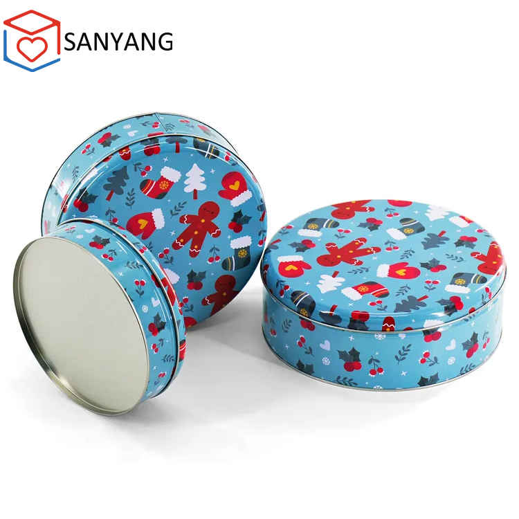 New Christmas Gift Packaging Tin Box Tinplate Cans for Cookie Candy Metal Box
