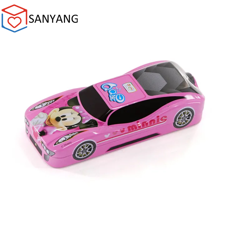 Lovely Car Shape Printing Metal Tinplate Box Tin Cans for Pencil Stationery Box